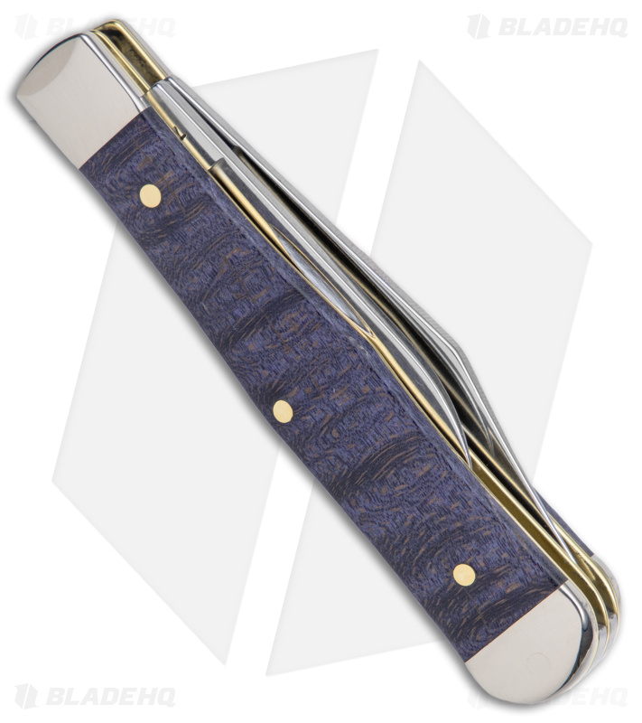 Case Small Swell Center Jack Knife Purple Curly Maple Wood
