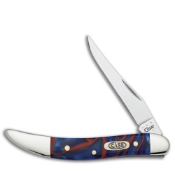 Case Small Texas Toothpick 3.00" Blue and Red Kirinite (1010096 SS) 11202