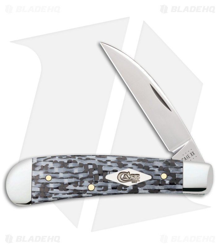Case Sway Back Pocket Knife 3.125" Black and White Fiber Weave (TB101117 SS)