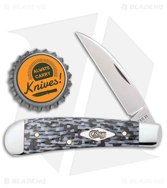 Case Sway Back Pocket Knife 3.125" Black and White Fiber Weave (TB101117 SS)
