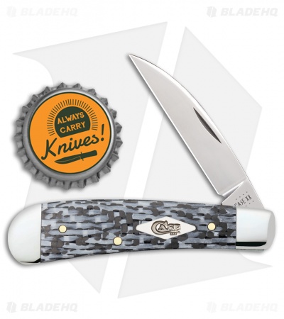 Case Sway Back Pocket Knife 3.125" Black and White Fiber Weave (TB101117 SS)