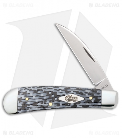 Case Sway Back Pocket Knife 3.125" Black and White Fiber Weave (TB101117 SS)