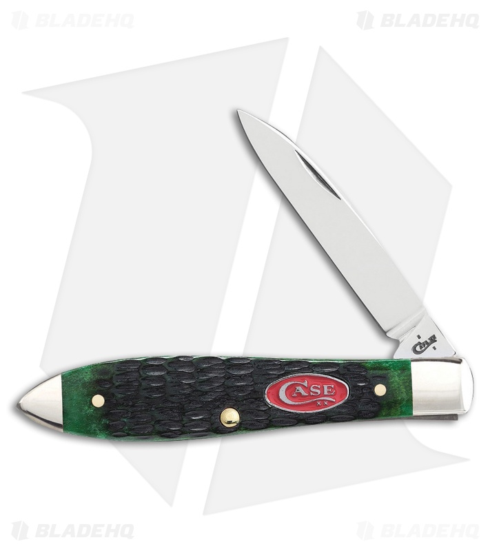Case Teardrop Traditional Knife 3.5" Bermuda Green Jig Bone (TB61028 SS) 23059