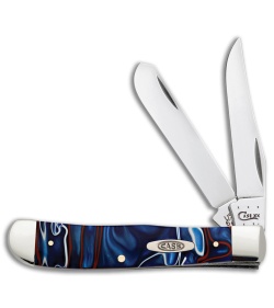 Case Trapper Knife 4.125" Red/White/Blue Kirinite (10254 SS) 11200