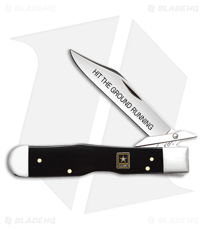 Case US Army Cheetah Pocket Knife 4.375" Black Synthetic (2111 ½L SS) 15022