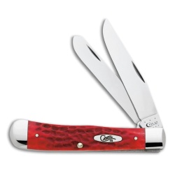 Case Trapper Knife 4.125" Dark Red Bone (6254 SS) 0646