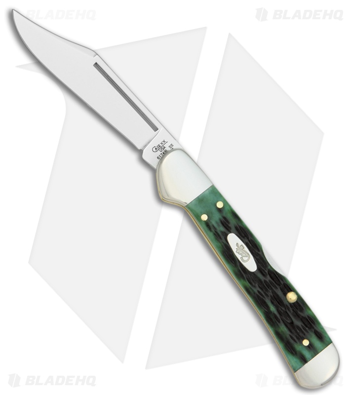 Case Mini Copperlock Knife 3.625" Green Bone (61749L SS) 9723