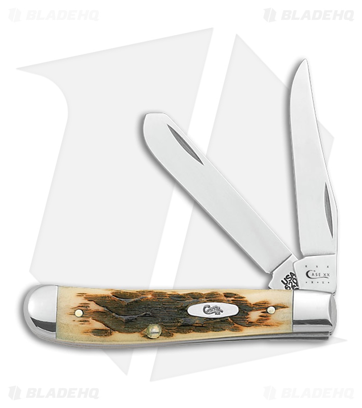Case Mini Trapper Knife 3.5" Amber Bone (3207 SS) 013
