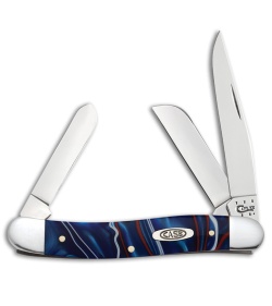 Case Medium Stockman Pocket Knife 3.625" Patriotic Kirinite (10318 SS) 11201