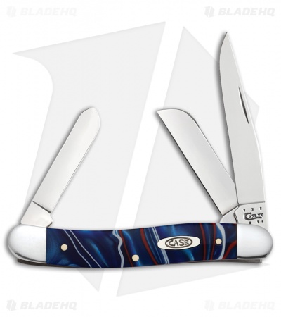 Case Medium Stockman Pocket Knife 3.625" Patriotic Kirinite (10318 SS) 11201