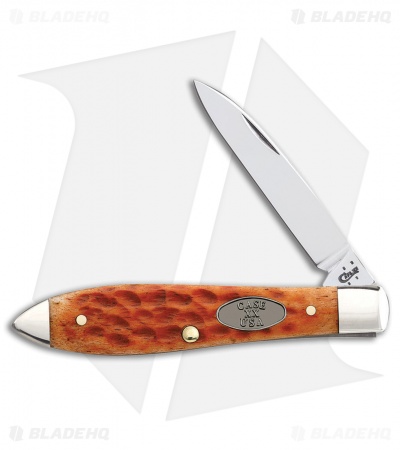 Case Pocket Worn Teardrop Jack Knife 3.5" Orange Bone (TB61028 CV) 23004