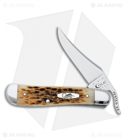 Case Russlock Knife 3.5" Amber Bone (61953L SS) 0260
