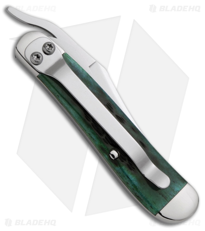 Case Russlock Knife 4.25" Bermuda Green Bone (61953L SS) 9743 Blade HQ