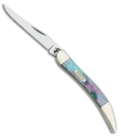 Case Small Texas Toothpick Knife 3.00" Blue and Pink Corelon 910096CS