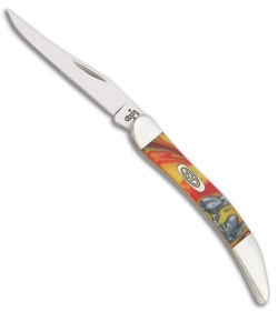 Case Small Texas Toothpick Knife 3.00" Gray, Red and Yellow Corelon 910096FIB