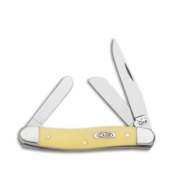 Case Medium Stockman Knife 3.5" Yellow Delrin (3318 CV) 035