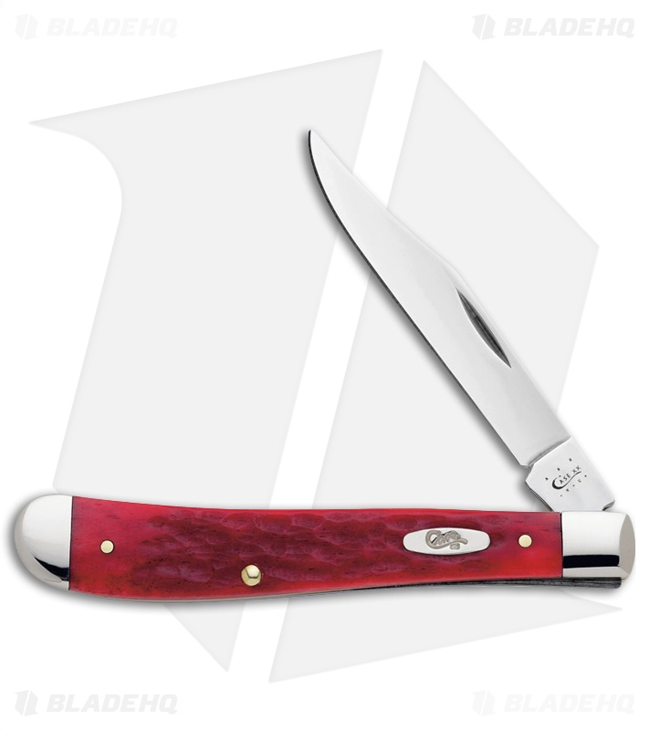 Case Slimline Trapper Knife 4.125" Dark Red Bone (61048 CV) 6982