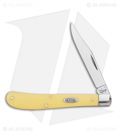 Case Barehead Slimline Trapper Knife 4.125" Yellow (31048 CV) 031
