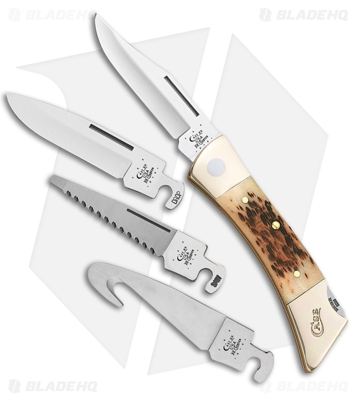 Case XX-Changer Knife Amber Bone Lockback 110 - Blade HQ