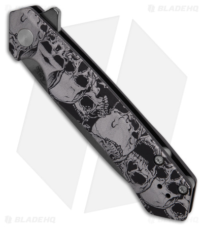 Case Cutlery Kinzua Frame Lock Spear Point Knife Black Skulls (3.4" DLC) 64645