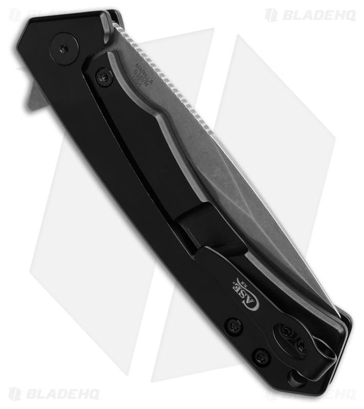 Case Cutlery Marilla Frame Lock Knife Black Al + Walnut Inlay (3.4" SW) 25899
