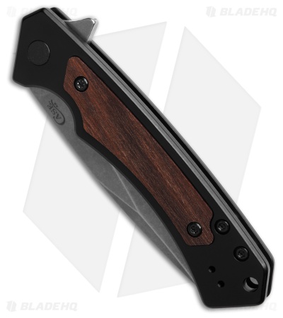 Case Cutlery Marilla Frame Lock Knife Black Al + Walnut Inlay (3.4" SW) 25899