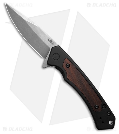 Case Cutlery Marilla Frame Lock Knife Black Al + Walnut Inlay (3.4" SW) 25899