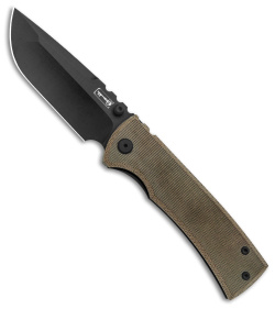 Chaves Redencion 229 Drop Point Frame Lock Knife Ti/Green Micarta (3.63" Black)