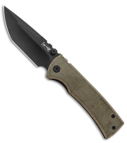 Chaves Redencion 229 Tanto Frame Lock Knife Black Ti/Green Micarta (3.63" Black)