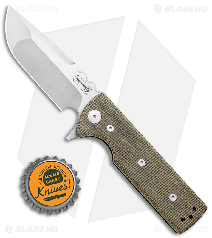 Chaves T.A.K. Liner Lock Knife Drop Point Green Micarta (2.75" Satin)