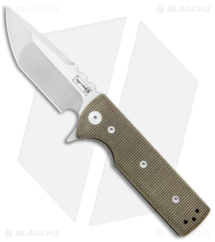 Chaves T.A.K. Liner Lock Knife Tanto Green Micarta (2.75" Satin M390)