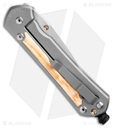 Chris Reeve Large Sebenza 31 Frame Lock Knife Box Elder Burl  (3.625" SW)