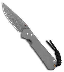 Chris Reeve Small Sebenza 31 Knife Titanium Double Gold Lug (2.94" RD Damascus)