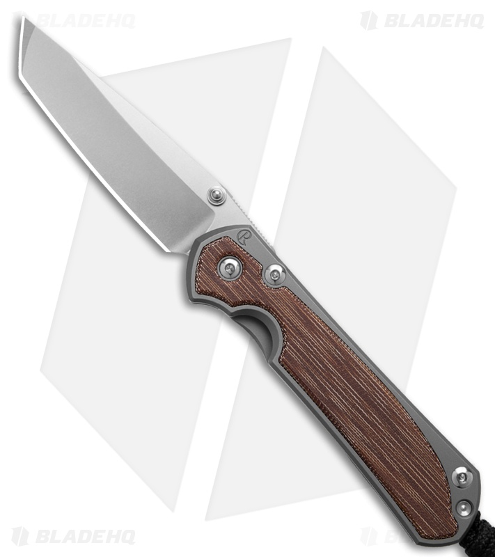 Chris Reeve Small Sebenza 31 Titanium/Natural Canvas Micarta Inlay Tanto (3" SW)