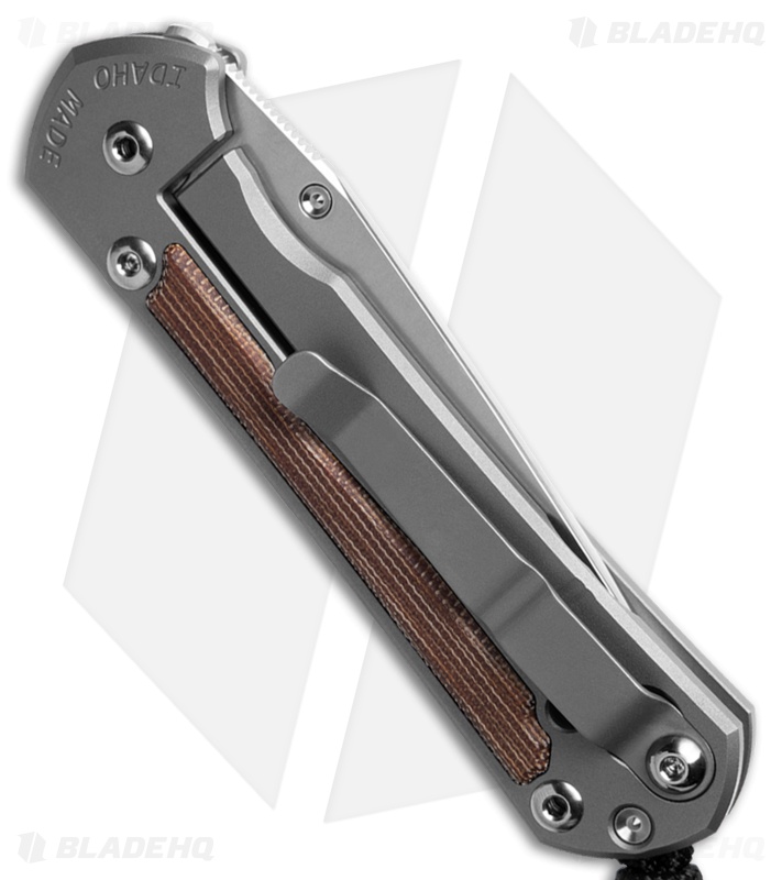 Chris Reeve Small Sebenza 31 Titanium/Natural Canvas Micarta Inlay Tanto (3" SW)