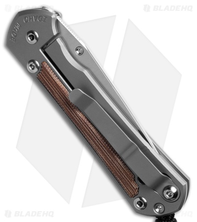 Chris Reeve Small Sebenza 31 Titanium/Natural Canvas Micarta Inlay Tanto (3" SW)