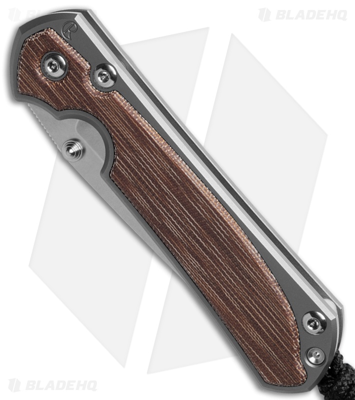 Chris Reeve Small Sebenza 31 Titanium/Natural Canvas Micarta Inlay Tanto (3" SW)