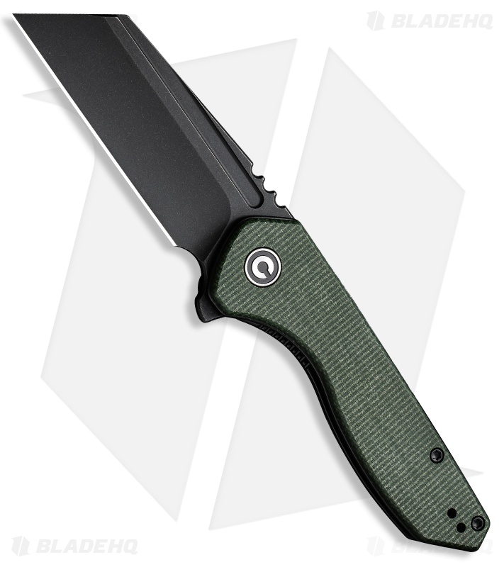 CIVIVI ExOne Liner Lock Knife Green Canvas Micarta (2.9" Black SW) C23036-3