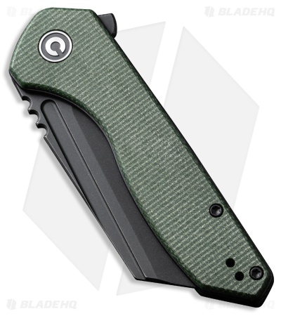 CIVIVI ExOne Liner Lock Knife Green Canvas Micarta (2.9" Black SW) C23036-3