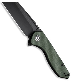 CIVIVI ExOne Liner Lock Knife Green Canvas Micarta (2.9" Black SW) C23036-3
