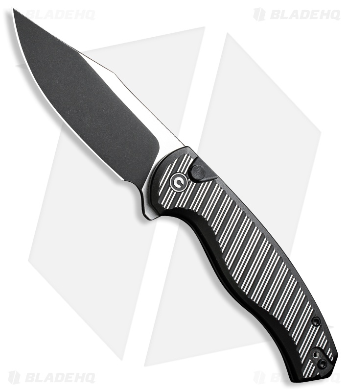CIVIVI Stormhowl Button Lock Knife Black/Sat Aluminum (3.3" Two-Tone) C23040B-1