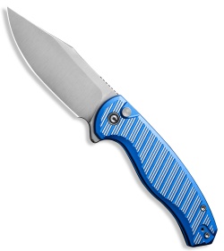 CIVIVI Stormhowl Button Lock Knife Blue/Satin Aluminum (3.3" Satin) C23040B-2