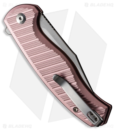 CIVIVI Stormhowl Button Lock Knife Pink Aluminum (3.3" Satin) C23040B-3