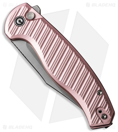 CIVIVI Stormhowl Button Lock Knife Pink Aluminum (3.3" Satin) C23040B-3