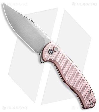 CIVIVI Stormhowl Button Lock Knife Pink Aluminum (3.3" Satin) C23040B-3