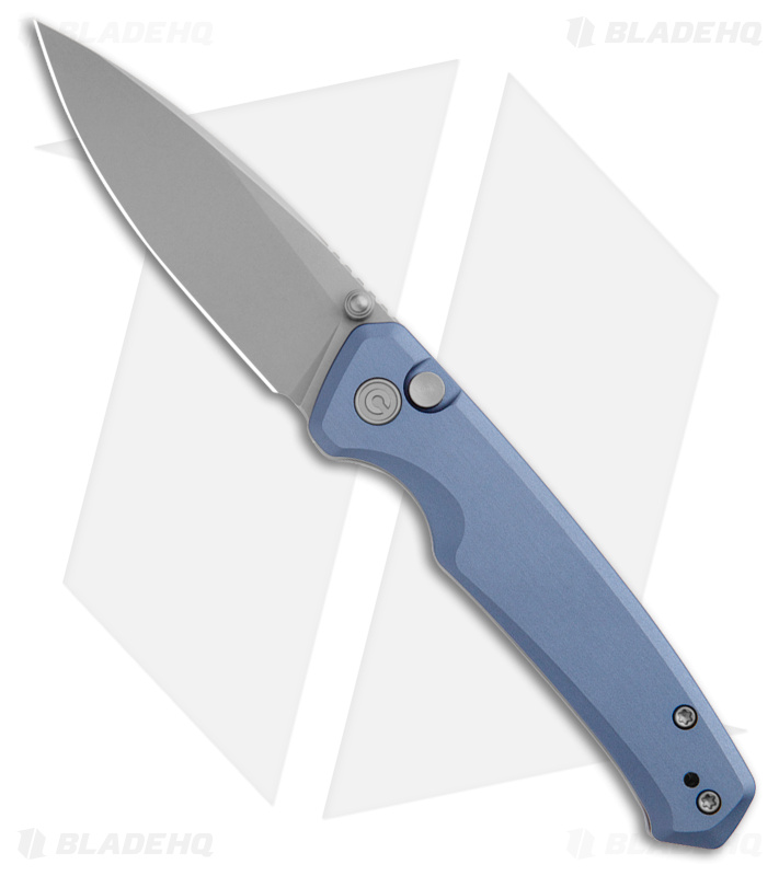 CIVIVI Altus Nitro-V Button Lock Knife Blue Aluminum (2.97" Stonewash)