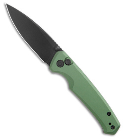 CIVIVI Altus Nitro-V Button Lock Knife Green Aluminum (2.97" Black Stonewash)