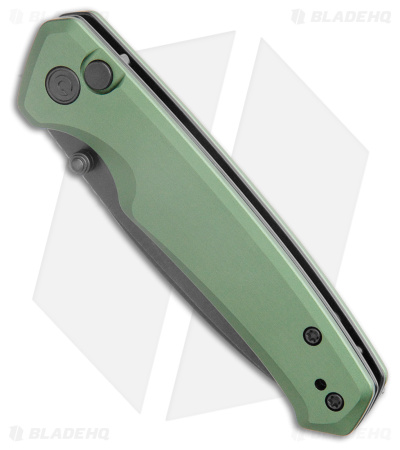 CIVIVI Altus Nitro-V Button Lock Knife Green Aluminum (2.97" Black Stonewash)