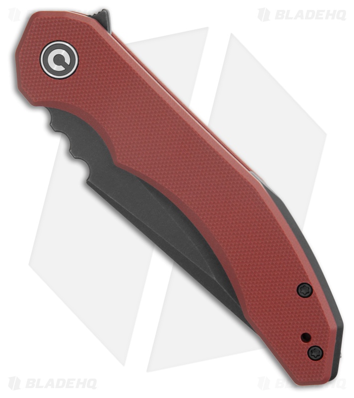 CIVIVI Bryan Montalvo Bluetick Liner Lock Knife Burgandy G-10 (3.5" Black SW)