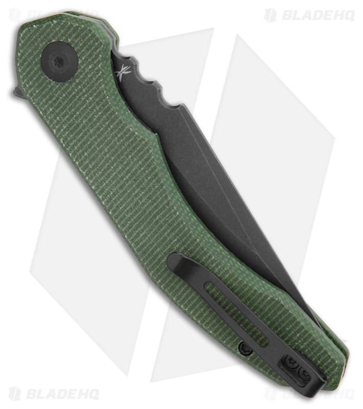 CIVIVI Bryan Montalvo Bluetick Liner Lock Knife Green Micarta (3.5" Black SW)